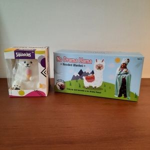 Llama kids hooded blanket and Squishie